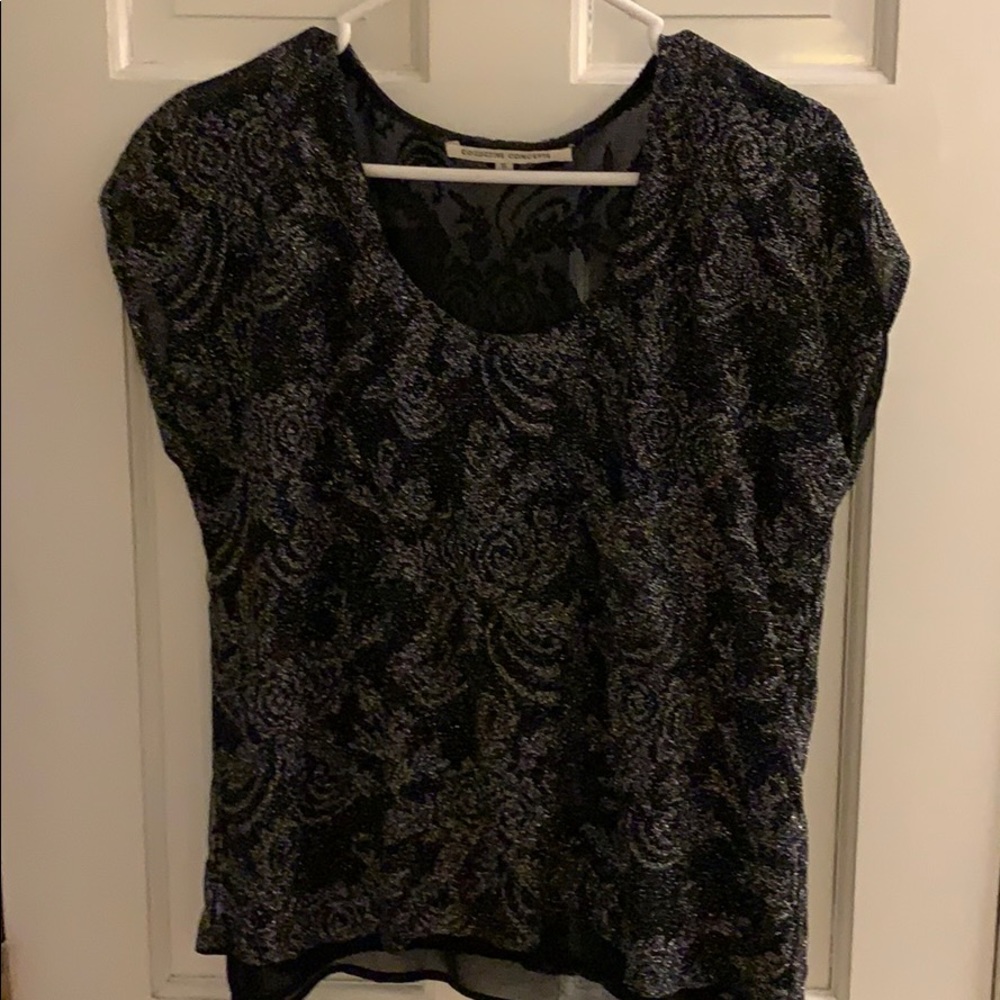 Collective Concepts glitter/mesh top